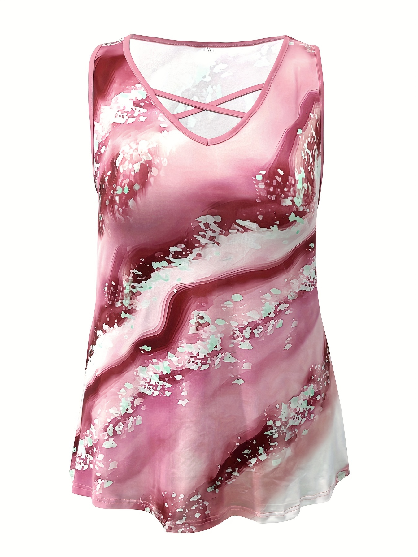 Tank Top cetak marmer ukuran b - Halter Neck Top ulasan dan harga