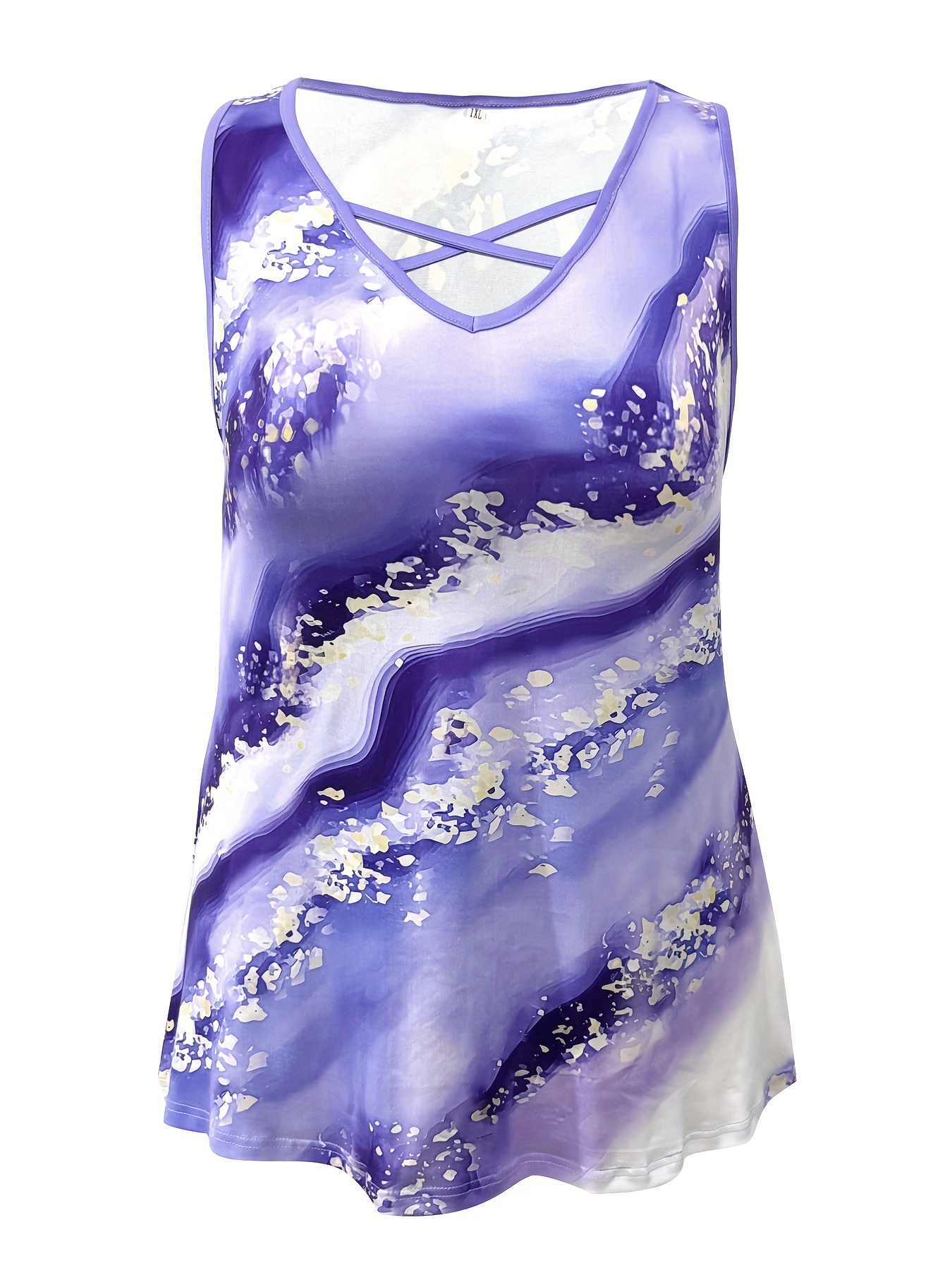 Tank Top cetak marmer ukuran b - Halter Neck Top ulasan dan harga
